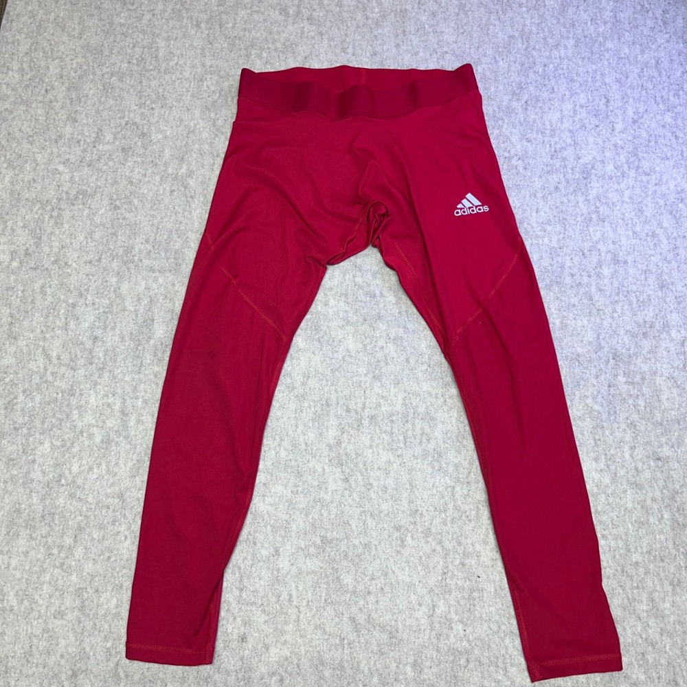 Adidas Alphaskin Aeroready Men's Red Athletic Compression Leggings Tights XL‎